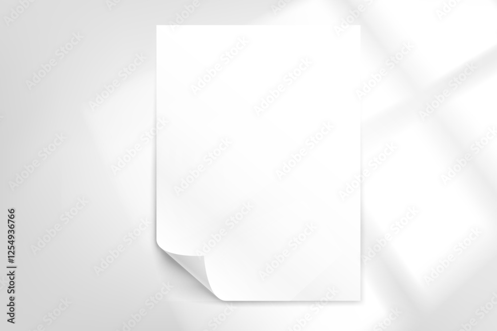 White paper page on bright background with bended corner White paper page on bright background with bended corner