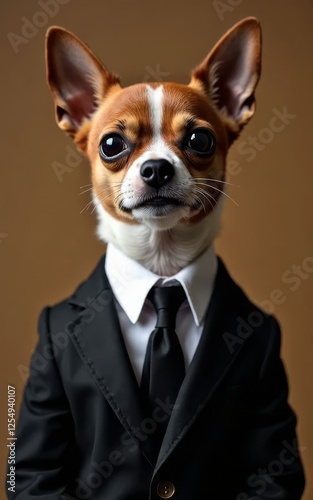 Elegant Chihuahua Business Look Generative AI