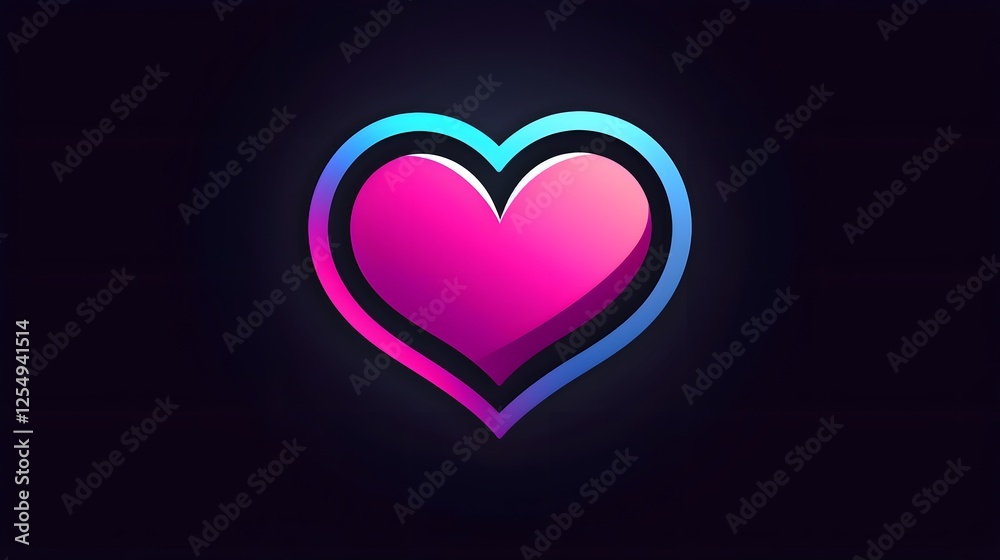 Stylish and Modern Outlined Heart Icon Design with a Minimalist Aesthetic and Geometric Shapes for Valentines or Branding Concepts Stylish and Modern Outlined Heart Icon Design with a Minimalist Aesthetic and Geometric Shapes for Valentines or Branding Concepts