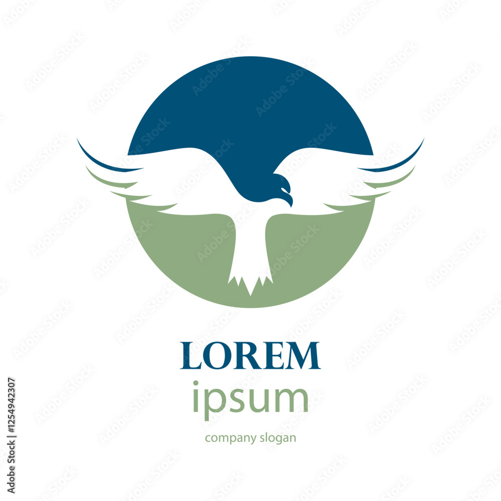 Obraz premium Eagle flapping wings logo illustration design