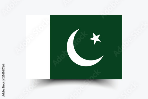 Pakistan flag official colors and proportion digital vector illustration. 