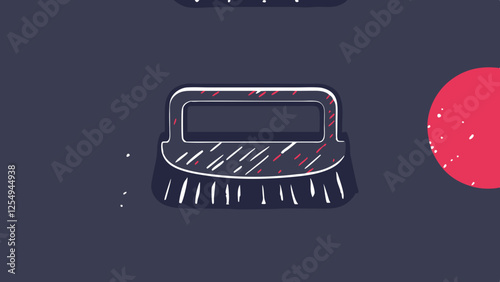 Illustration of a cleaning brush on a dark background for cleaning service designs or tutorials