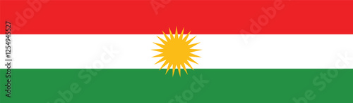 Iraqi Kurdistan flag long banner digital vector illustration photo