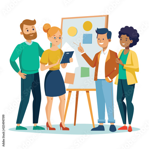 business workshop concept vector cartoon illustration on  a white background