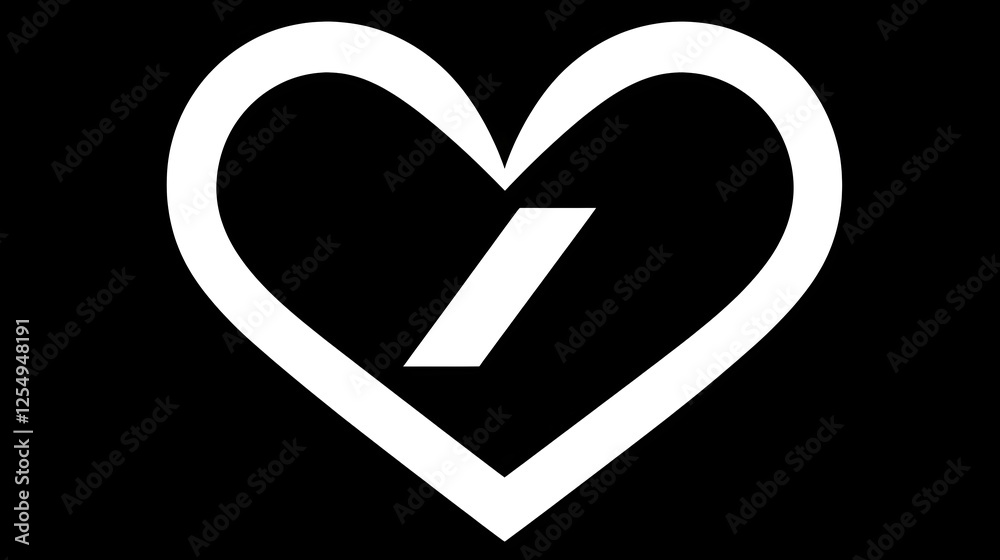 Minimalist Heart Outline Design with Couple s Initials Symbolizing Love Romance and Commitment Minimalist Heart Outline Design with Couple s Initials Symbolizing Love Romance and Commitment
