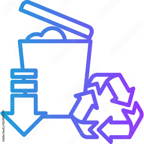 Waste Reduction line gradient icon