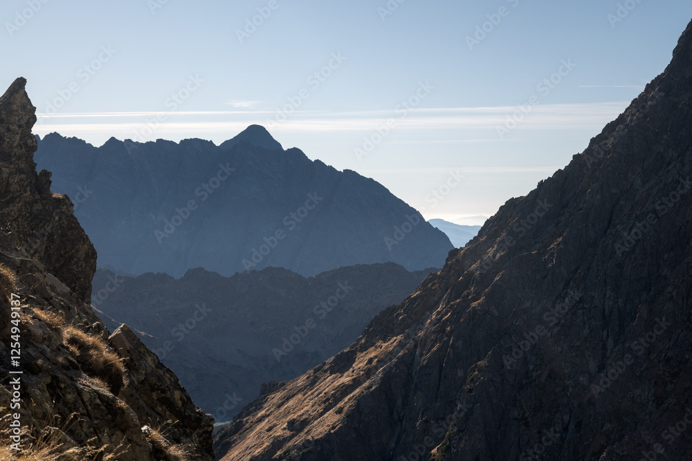 Mountain landscape of the High Tatras, Poland, Orla Perć.