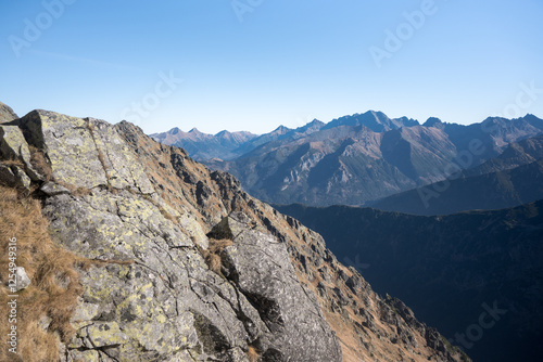 Obraz na płótnie High mountain hiking trail in the High Tatras, Orla Perć.
w salonie