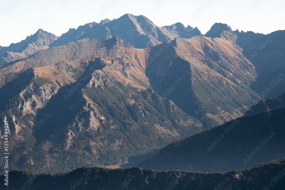 Mountain landscape of the High Tatras, Poland, Orla Perć.
