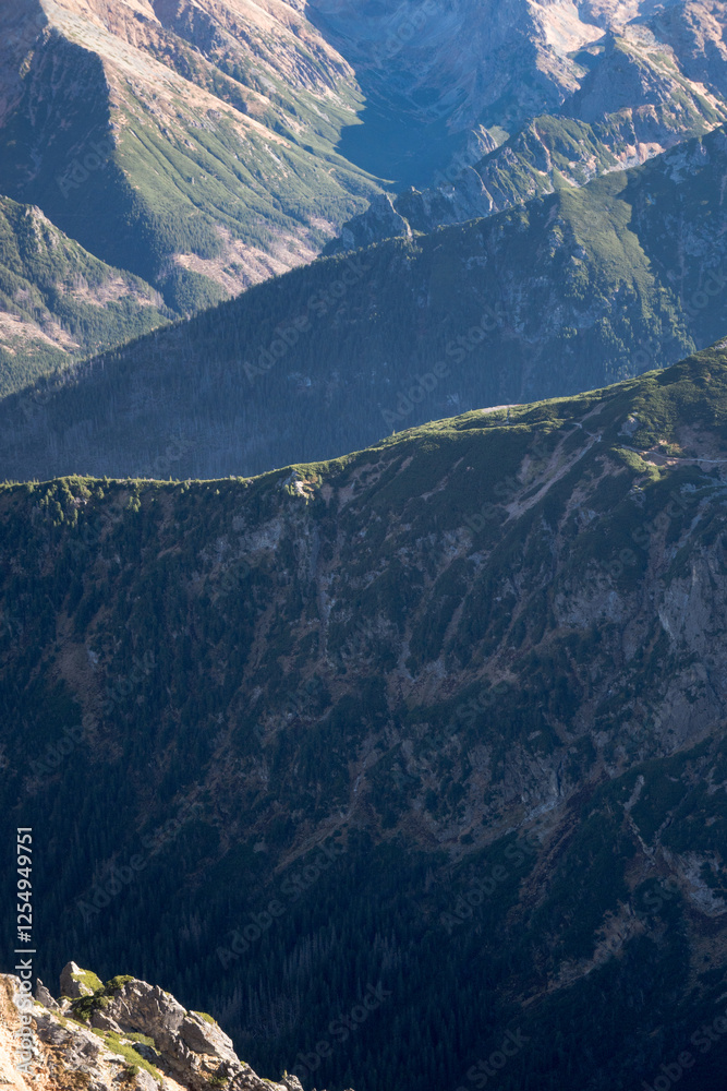 Mountain landscape of the High Tatras, Poland, Orla Perć.