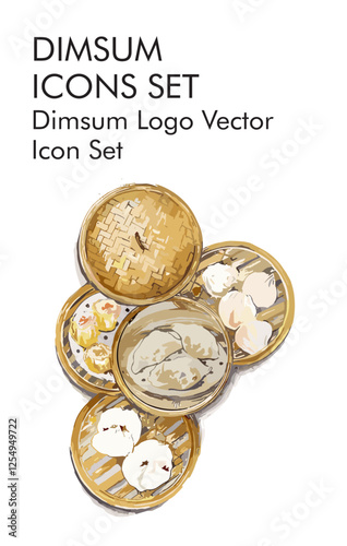 Dimsum logo vector icon set 