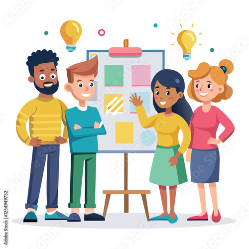 business workshop concept vector cartoon illustration on  a white background