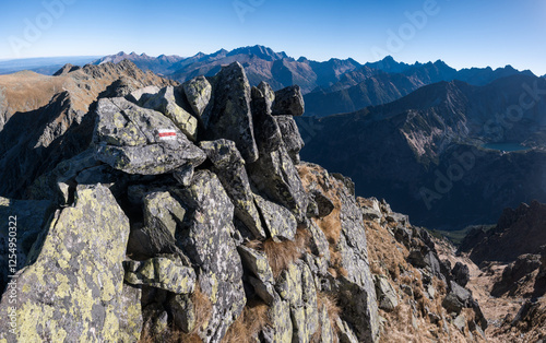 Obraz na płótnie High mountain hiking trail in the High Tatras, Orla Perć.
w salonie
