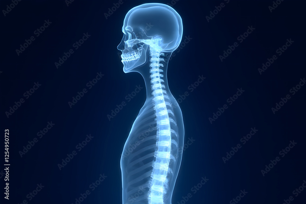 A simulation of the human spine created by AI for study and treatment