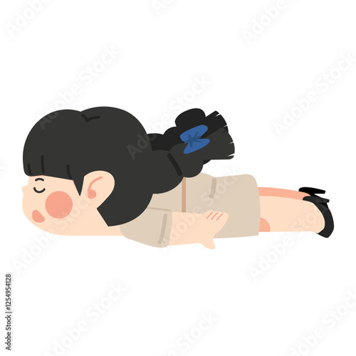 Teacher sleeps on the floor cartoon