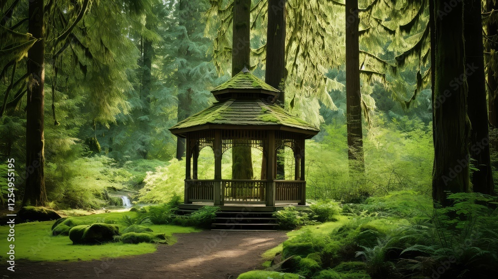 Obraz premium seclusion wood gazebo