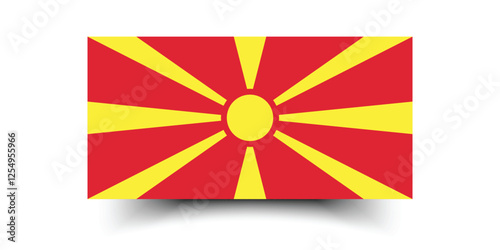 North Macedonia flag official colors and proportion digital vector illustration.