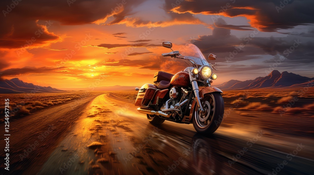 Obraz premium chrome open road sunset