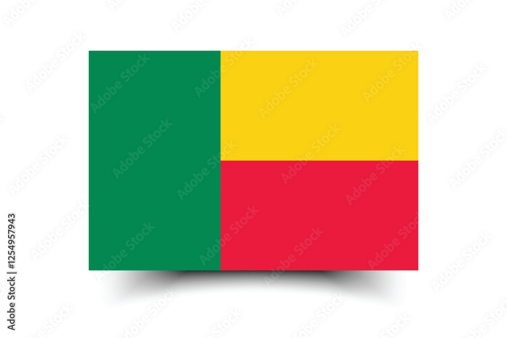 Obraz premium Benin flag official colors and proportion digital vector illustration.