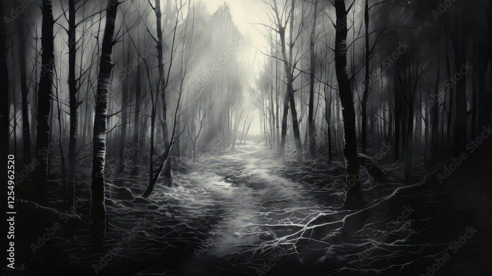 Obraz premium forest birch wood background