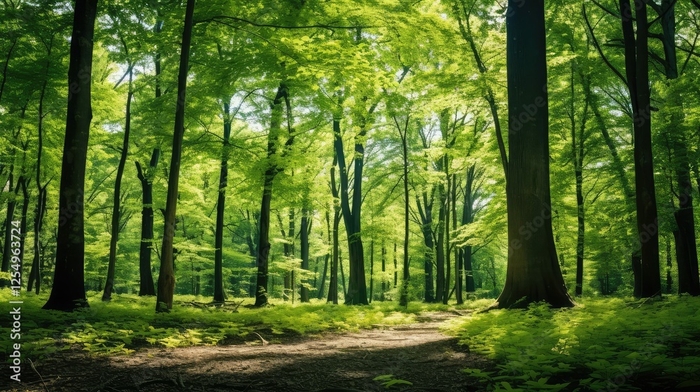 Naklejka premium sunlight trees nature