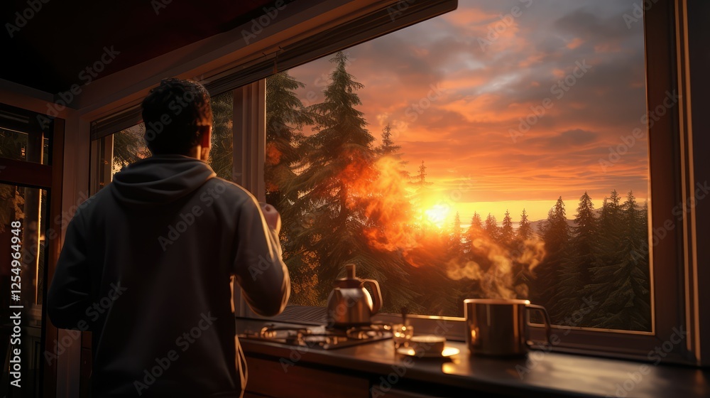 Fototapeta premium calm morning routine coffee