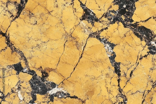 Polished Alaska Gold granite with rich golden tones and intricate mineral veins. Generative AI photo