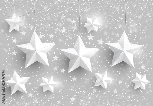 Magical Starry Night Sky with Twinkling Stars, Glowing Celestial Bodies, Shimmering Atmosphere