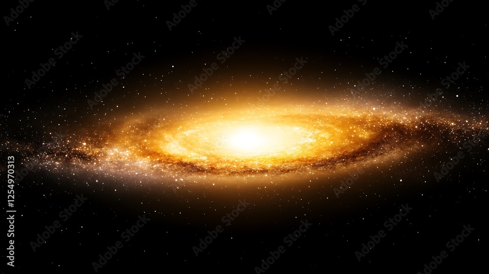 Naklejka premium Ethereal Galactic Vision Shining Light Through the Cosmic Darkness Of the Universe And Beyond