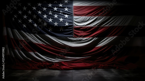 symbolic american flag on black photo