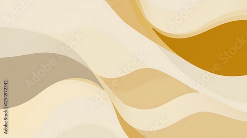 Abstract Beige and Gold Wave Pattern Design