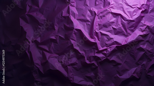 Crumpled Purple Paper Texture Background: Abstract Wrinkled Surface, Violet Color, Artsy Design, Creative Backdrop, Detailed Macro, Aesthetic Visual