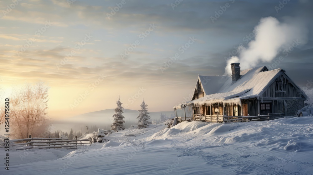Fototapeta premium wter house in snow