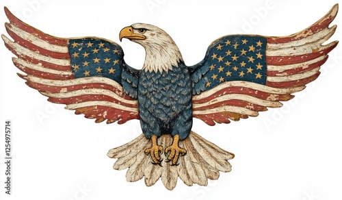 american eagle with american flag