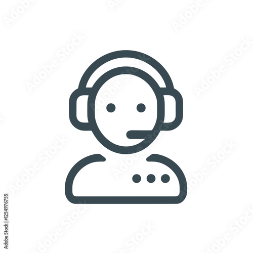Minimalist chatbot with headset icon for customer service
