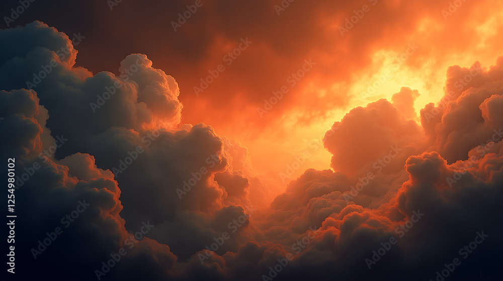 Dramatic Cloudscape Photography: Fiery Orange & Dark Gray Storm Clouds at Sunset - Atmospheric Weather Scene, Nature Photography, Cloud Art Print Dramatic Cloudscape Photography: Fiery Orange & Dark Gray Storm Clouds at Sunset - Atmospheric Weather Scene, Nature Photography, Cloud Art Print