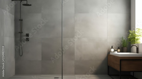 shower tile gray