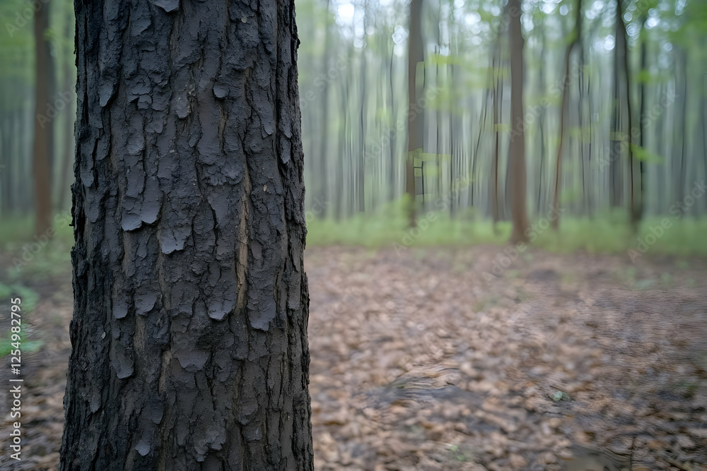 Charred Tree Trunk Forest Background Illustration Charred Tree Trunk Forest Background Illustration
