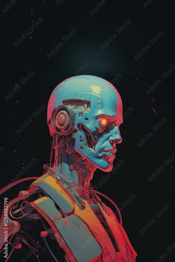 Head robot adult art. Head robot adult art.