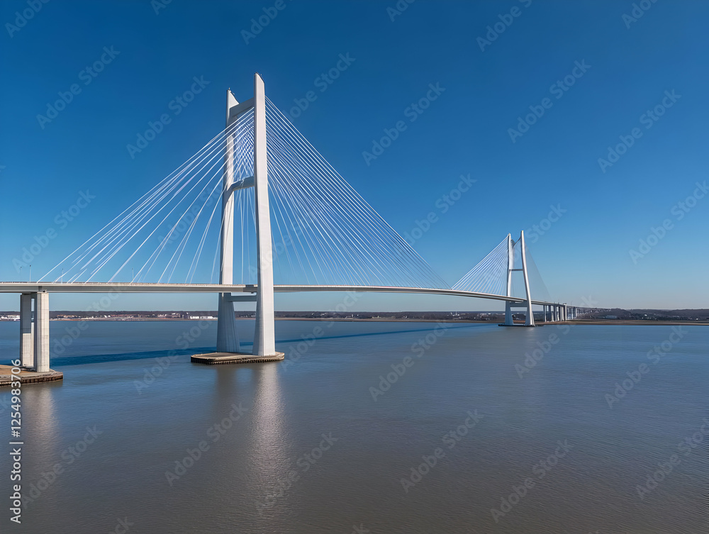 Modern Cable-Stay Bridge, Architectural Marvel Modern Cable-Stay Bridge, Architectural Marvel