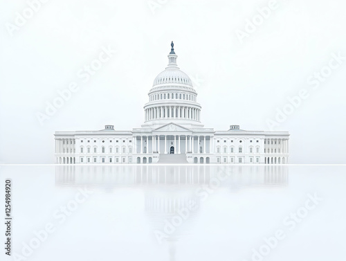 White Capitol Building Illustration