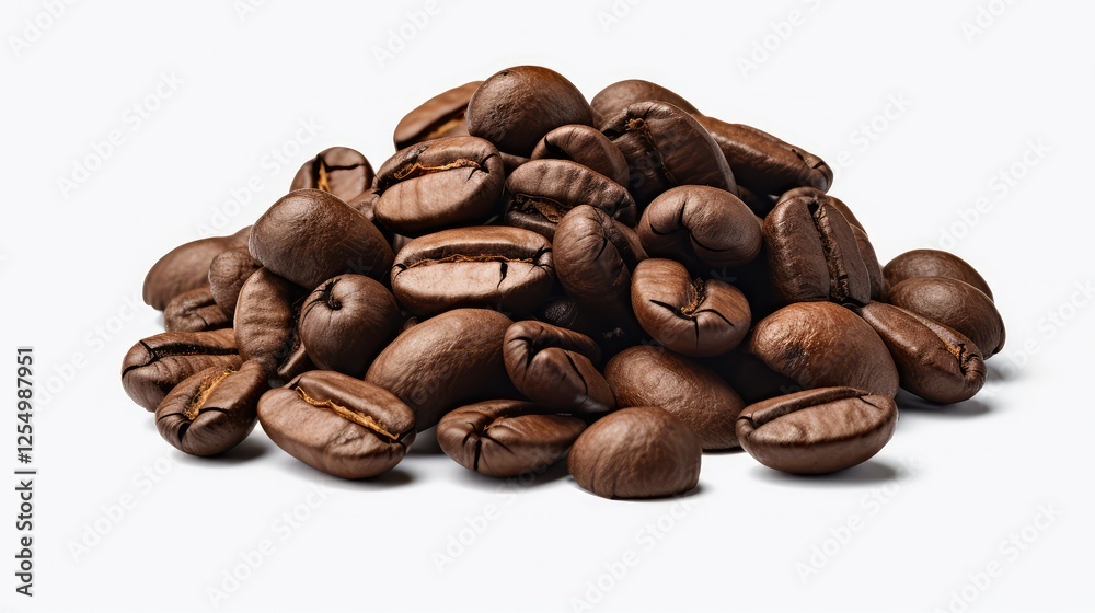 Naklejka premium brown coffee beans transparent background