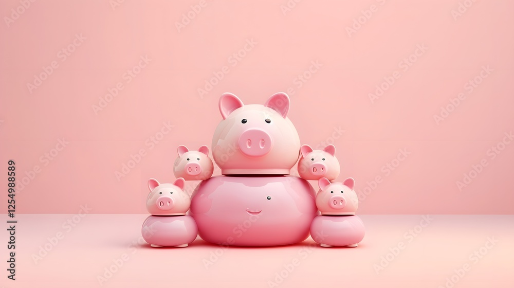 A stack of piggy banks in different sizes shapes and colors representing various savings goals and financial planning strategies for the future such as retirement education emergency fund vacation A stack of piggy banks in different sizes shapes and colors representing various savings goals and financial planning strategies for the future such as retirement education emergency fund vacation