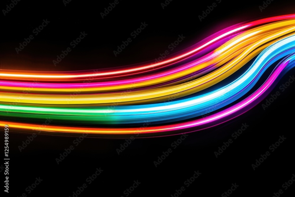 Fototapeta premium Colorful neon light trails in motion
