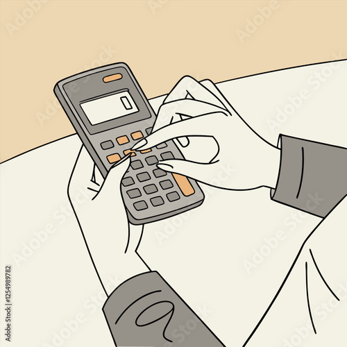 Business and Economy Concept with Hands Holding a Calculator