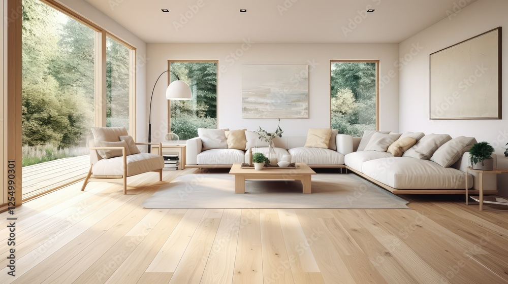 Fototapeta premium neutral light wood flooring