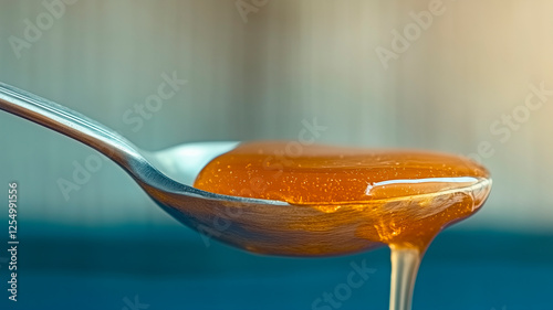 Close-up of honey dripping from a spoon
