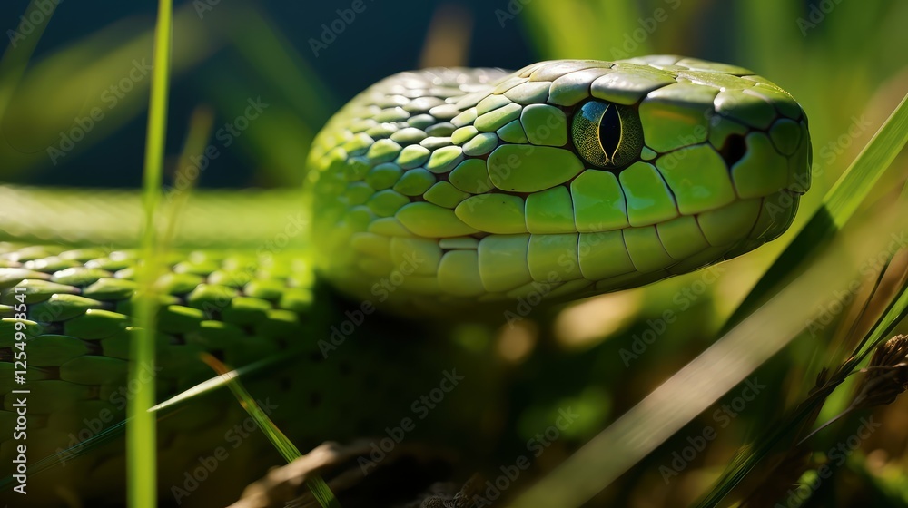 Fototapeta premium grass rough green snake