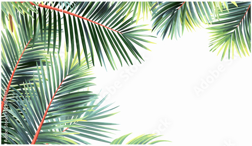 Palm fronds vector, tropical palm leaves, paradise clipart, nature illustration, beach palm, summer tropical, exotic greenery, tropical plants, vacation