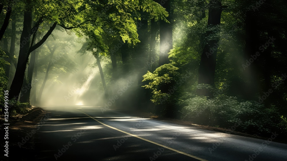 Obraz premium forest smoke black background